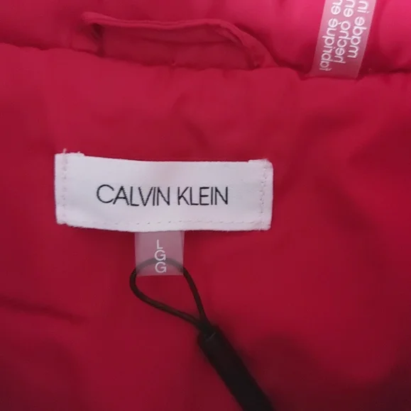 Calvin klein puffers Jackets size Large Sleeveless color Black and Red - Picture 14 of 16